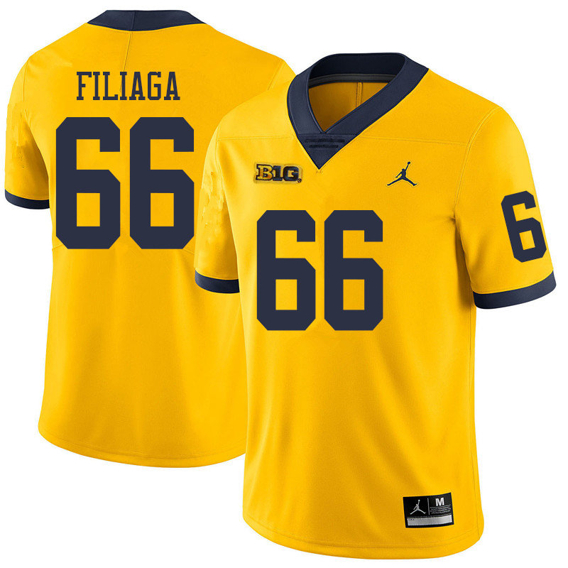 Jordan Brand Men #66 Chuck Filiaga Michigan Wolverines College Football Jerseys Sale-Yellow